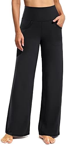Yoga hlače široke noge za žene labave udobne trenerke s džepovima visokim strukom rastezljive hlače