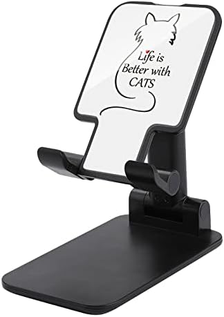 Život bolji s mačkama Srce sklopivi stalak za mobitel izdržljiv stalak podesivi kut visina Telefon za stol