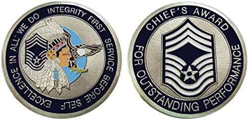 Zračne snage upisane redove - glavni glavni narednik E9 izazov novčić/logotip poker/Lucky Chip