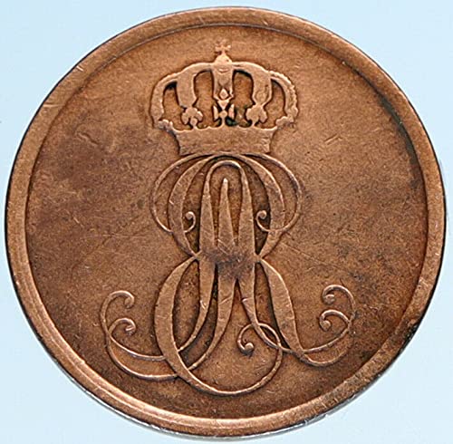 1655. 1850b Hannover njemačka država AR King George V Mono 2 Pfennige Dobra nevjereno