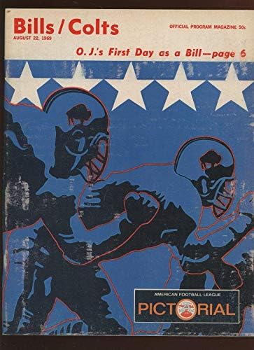22. kolovoza 1969. AFL PROIZIN Program Baltimore Colts na Buffalo Bills EX+ - NFL programi