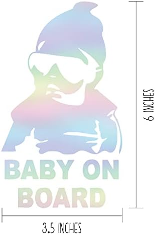 Dizajn - naljepnica dijete na brodu za automobil, sigurnosni znakovi - holografsko srebrno-reflektirajuće-6 9,5 - naljepnica
