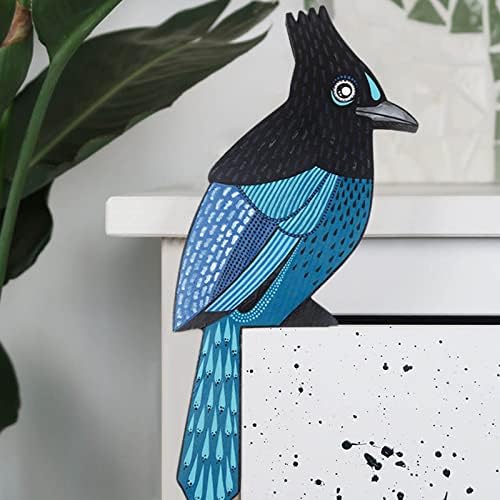 Ahtxne drvena -plavabird - vrata na vratima ptica dekor ptice promatrač poklon vrata ukras dnevnoj sobi zidna umjetnička