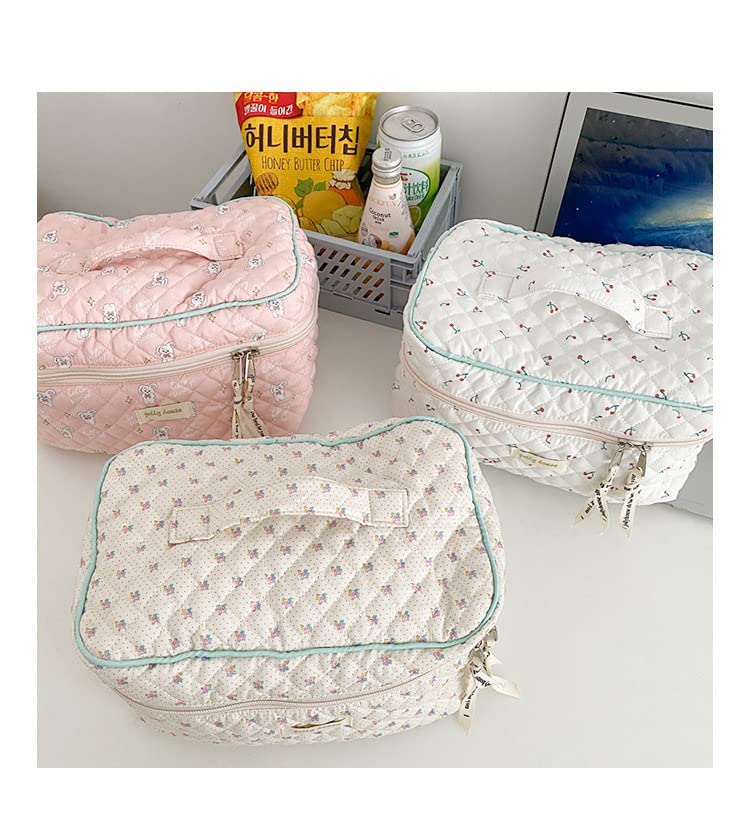 Estetski kawaii slatka kozmetička torba Travel pamučna šminka organizator s ručicom toaletna torbica za žene tinejdžere djevojke