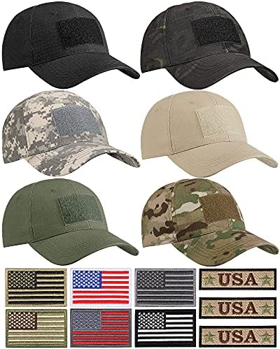 Geyoga 6 komada taktička kapa za vojni šešir za muškarce s 9 komada America Flag USA PACKES