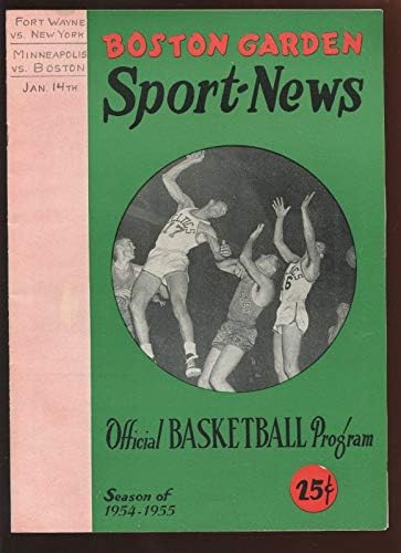 14. siječnja 1955. NBA program Minneapolis Lakers u Boston Celtics + Pistons vs Knicks - NBA programi