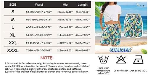 Kratke hlače za žene trendi ljetna plaža tropska tiskana plaža kratka rastezanja elastična fitnes gamaša kratke hlače s džepovima