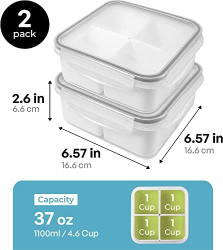 kontejner za pohranu hrane, spremnik za kontrolu porcija s 4 odjeljka, spremnik za grickalice za odrasle, spremnik za pripremu