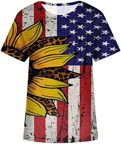 Bluza majica za tinejdžerke Ljetne jeseni kratki rukav čamac Na vrat Pamuk grafički suncokret print cvjetni vrh