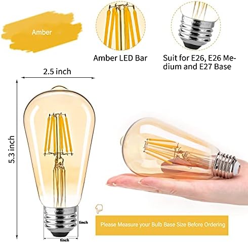Vintage LED žarulje od 6 vata od 6 vata od 6 vata od 60 vata od 60 vata, LED žarulje s mogućnošću zatamnjivanja, starinska