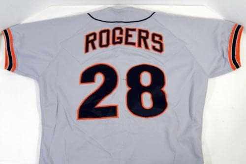 San Francisco Giants Kevin Rogers 28 Igra izdana Grey Jersey DP17497 - Igra korištena MLB dresova