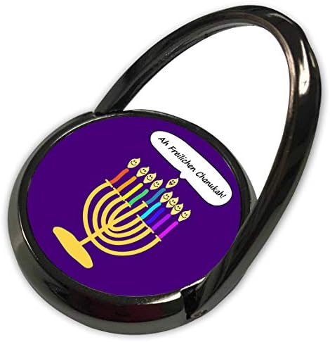 3Drose InspirationzStore - Judaica - Ah Freilichen Chanukah - Sretna Hanuka u jidiš simpatičnim židovskim menorama - telefon