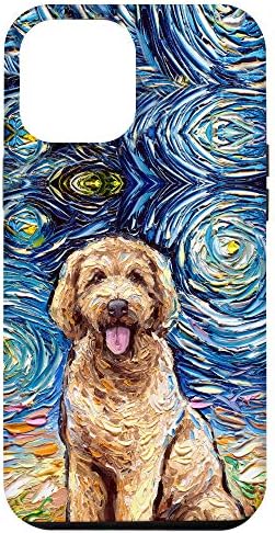 iPhone 12 Pro Max Slatka Goldendoodle Starry Night Doodle Dog Art by Aja Case