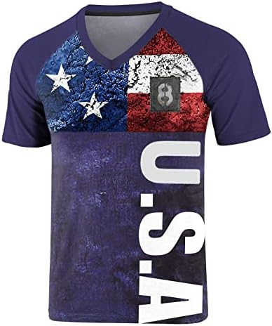 Queshizhe muški proljetni ljeto casual sportska boja blokirajući Dan neovisnosti američka zastava Raglan košulja s dugim