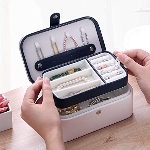 XJJZS Box Box Materijal za kožni materijal za kućanstvo, prijenosni kutija za odlaganje nakita, može se dati kao poklon obitelji