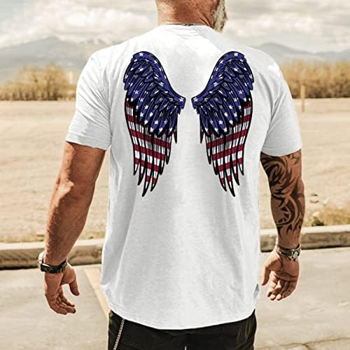 XXBR 4. srpnja Muške majice s kratkim rukavima, ljetne američke zastave tiskanje Slim Fit Patriotic Casual Basic Tee Tops