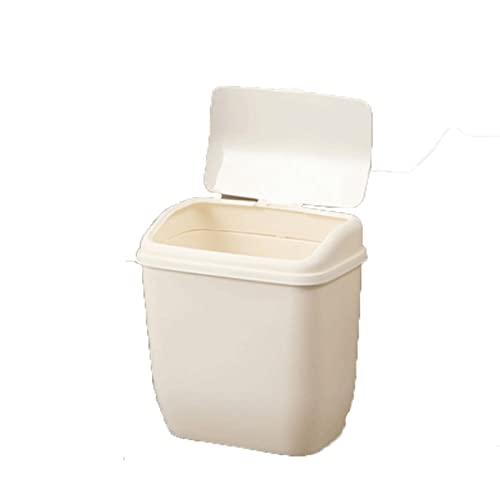 Lodly kanta za smeće, mini kanta za smeće s poklopcem zidnim kantama za otpad bijela plastična kuhinja za prašinu viseća