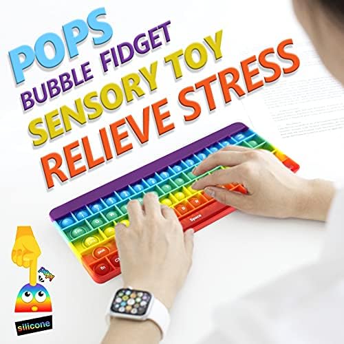 Exun Push Pops Bubble Fidget Senzornih igračaka Rainbow Popping Silikonska igra igračka anksioznost i stresni ublažavanje