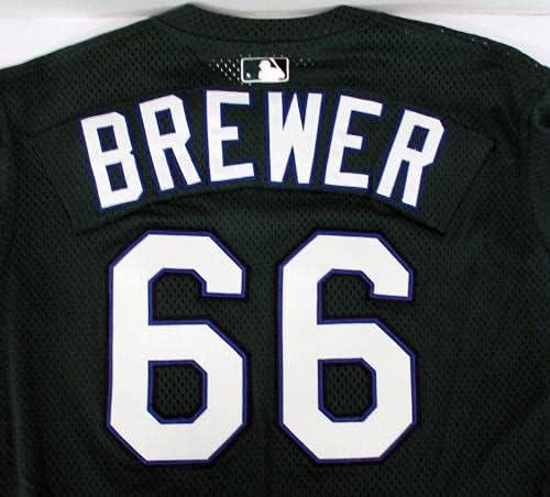 2001-02 Tampa Bay Devil Rays Jace Brewer 66 Igra izdana Green Jersey BP ST 6694 - Igra korištena MLB dresova