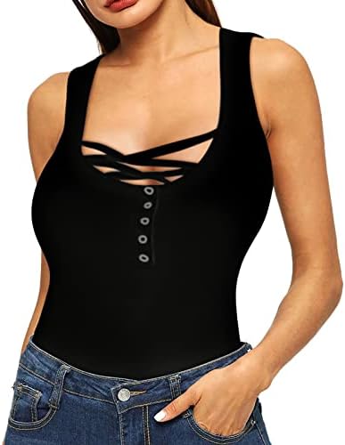 Ljeto majice s jednim ramenima Žene casual uske fit solidne boje bez rukava bez rukava za omotavanje košulje u prsima