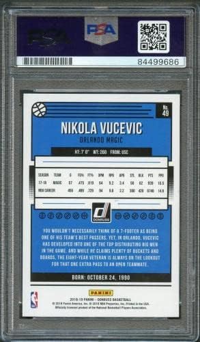 2018-19 Donruss košarka 49 Nikola Vuchevic s potpisom Card Auto 10 PSA ploča MA - košarkaške ploče rookie kartice