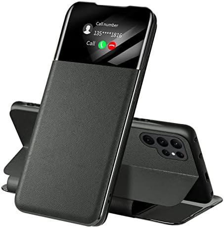 Kožna torbica KVIBEO za Samsung Galaxy S23 /S23 Plus/S23 Ultra smart cover S-View, magnetski flip torbica za upravljanje