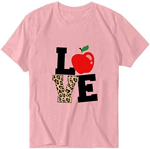 Ženska ljetna majica za Valentinovo ljubavno pismo tiskanje bluze okrugli vrat kratki rukavi majice labave ležerne košulje