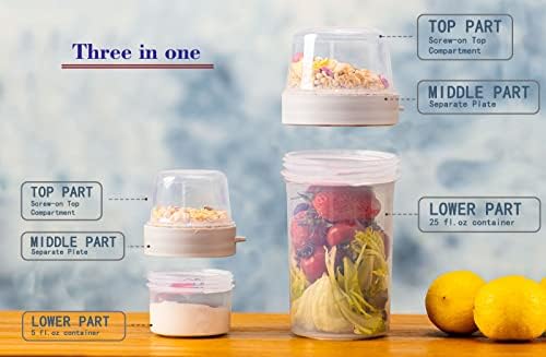 Set šalica za salatu od 2 velike i mini šalice za mliječne žitarice za spremanje šalica jogurta i voćnih hrskavih žitarica