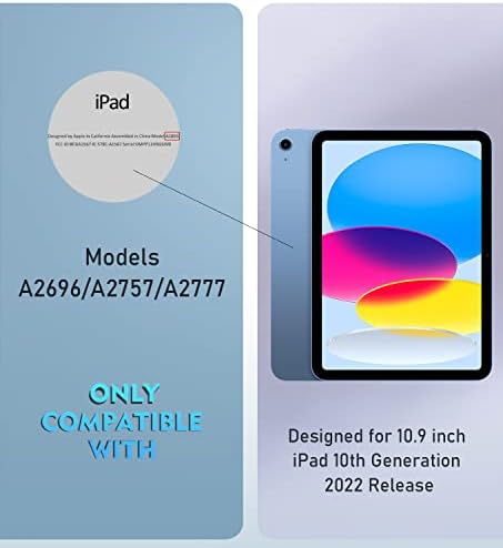 Kuaelen 10,9 inčni iPad futrola 10. generacija 2022. uklapa se u djecu, lagano, postupak ispisa, podršku Touch ID-a, zaštitni
