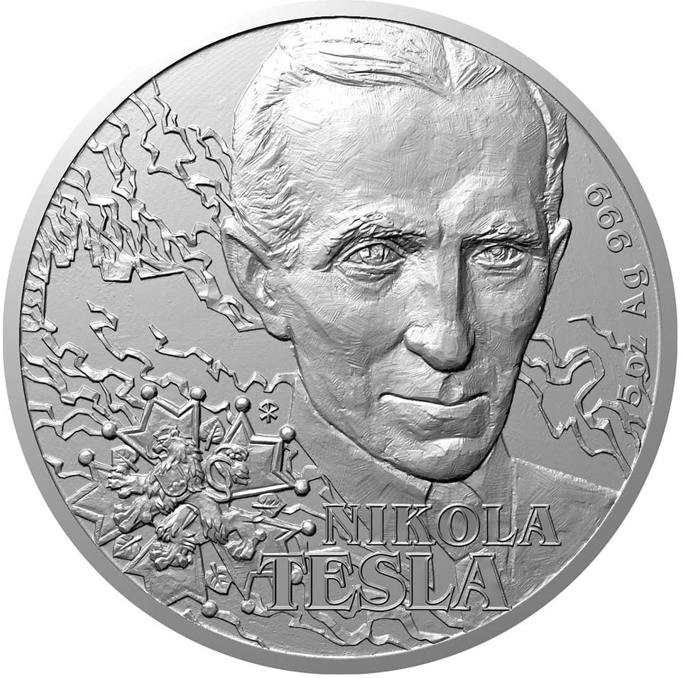 2023. de Nikola Tesla Powercoin fenomen 5 oz srebra 10 $ niue 2023 5 oz dokaz