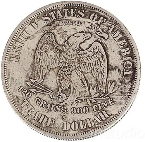 Američki na daleki istok trgovački srebrni dolar 1871 uzima cvjetni srebrni okrugli orl ocean ocean američki cvjetni zmaj