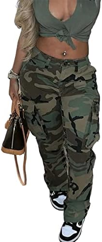 Ženski kamorni kamuftini kamuflaža u boji Blok traperice s džepovima