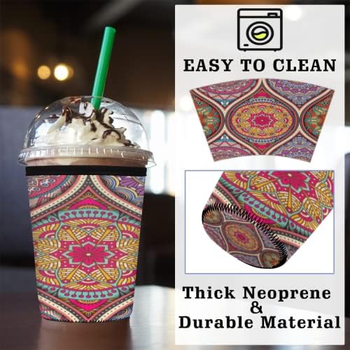 4 Pakiranje ledene rukave za višekratnu upotrebu - Oglator za hladna pića, držač neoprenske šalice za kavu Starbucks, Dunkin
