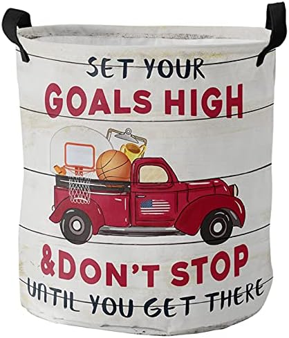 Vodootporne košare za rublje od tkanine Oksford sklopiva košara za rublje s ručkama košarkaški kamion postavite visoke ciljeve,