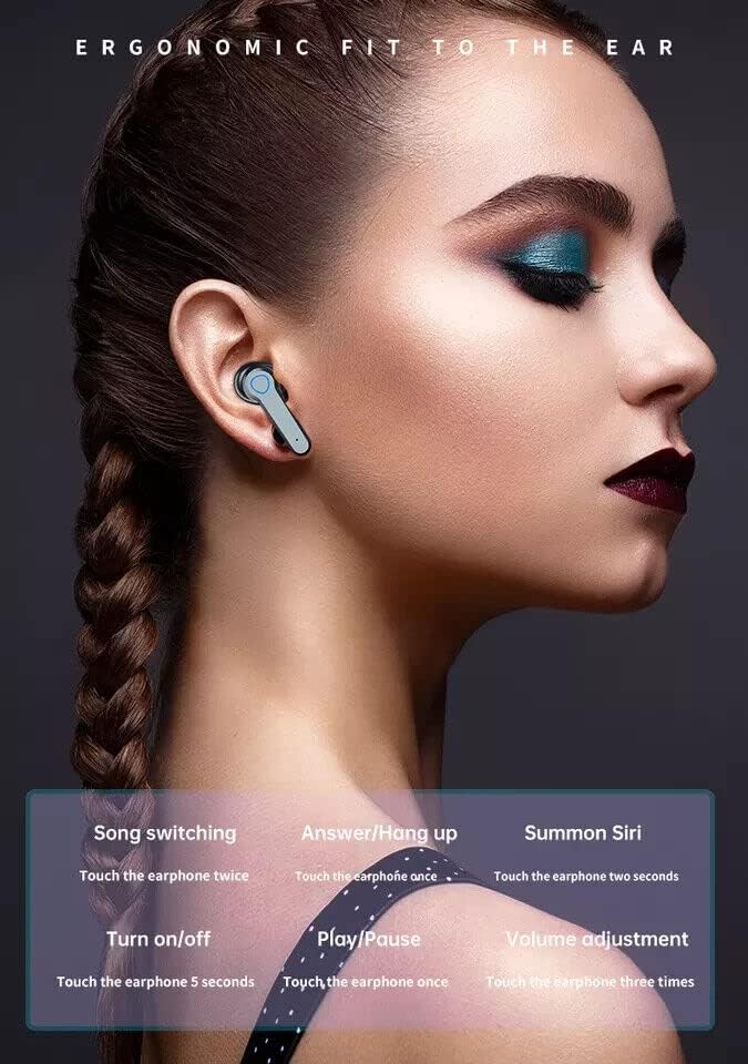 Za Blu F91 True bežični uši Bluetooth 5.1 Slušalice kontrola dodira s LED futrolom za punjenje digitalnog zaslona, ​​uši