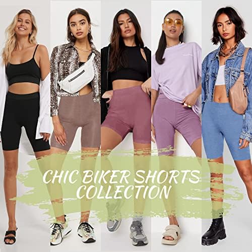 Icerose 7 Pack Biker -ove hlače s visokim strukom za žene, 8 meke kratke hlače crne joge atletskih kratkih hlača