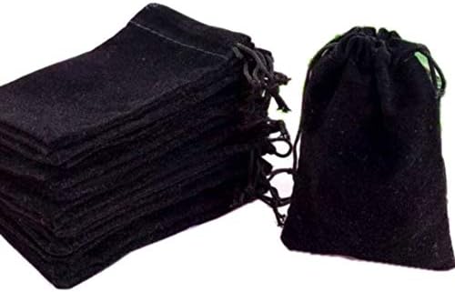 Veleprodajna promocija od 50 pakiranja od 3 9 4 - vrećice za nakit od crne baršunaste tkanine / vrećice s vezicama