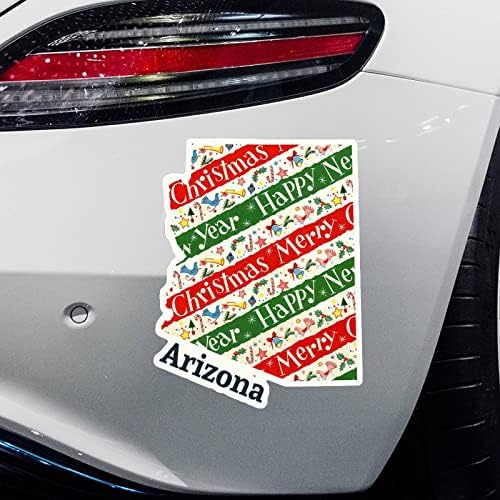 Arizona Home State božićne naljepnice Merrry božićna arizona karta automobila naljepnica za božićni ukras naljepnica naljepnica