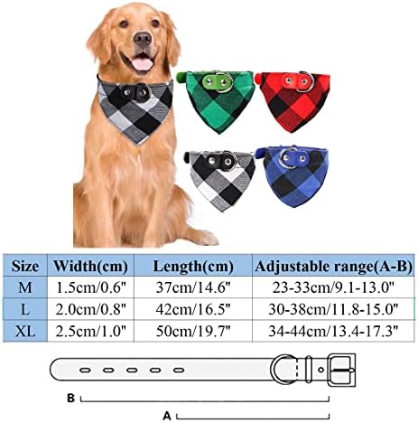 Pseći ovratnik za srednje pse s uzicanjem božićni karirani podesivi vrat za vrat kravata ovratnik za pse s crnim kravatom