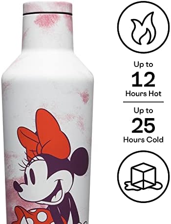 Corkcicle Disney Minnie Mouse izolirana kantina za putničku vodu, trostruko izolirani nehrđajući čelik, vijak, kapica, drži