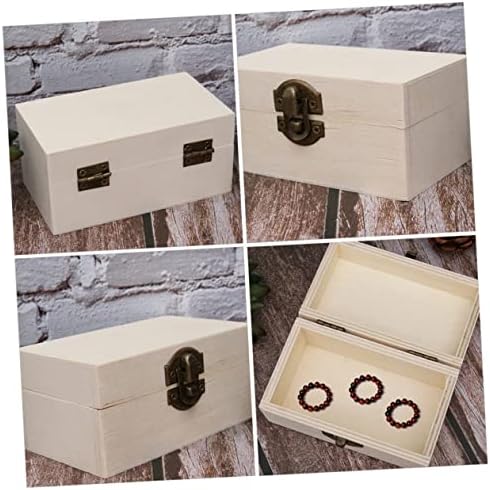 Dikaca 2pcs box Craft Jewlrey za boju drvena uho kućište ukrasni držač Organizator kontejner škrinje Sunndries poklon sitnice
