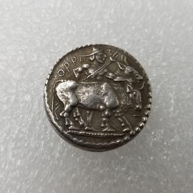 Antikni zanat Grčki novčić bakar srebrni srebrni dolar srebrni krug 3395