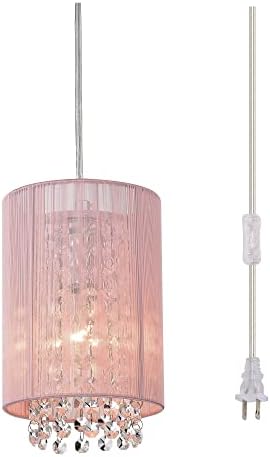 Ugradbeni luster mala ugradbena viseća svjetiljka 1 Svjetiljka ugradbena viseća svjetiljka kristalno ružičasti lusteri za
