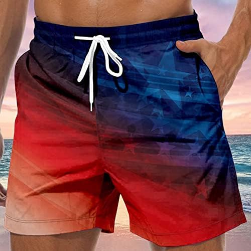 BMISEGM Ljetne znojne kratke hlače za muškarce proljeće i ljeto povremenih kratkih kratkih hlača Dan neovisnosti tiskane