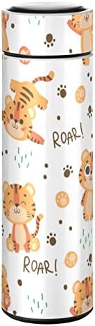 Cataku Slatka tiger šape za životinjsku bocu s vodom izolirana 16 oz, boca od nehrđajućeg čelika, boca za kavu za kavu pij