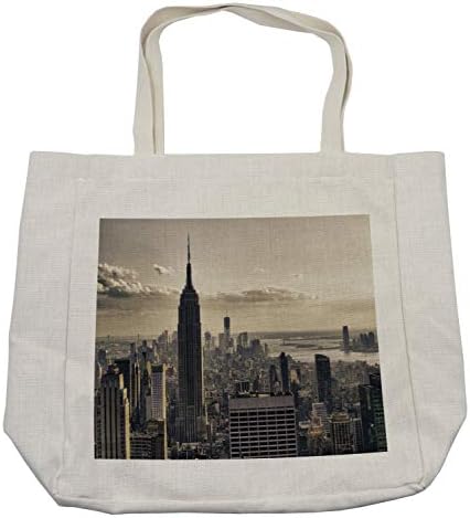 Ambsonne njujorška torba za kupovinu, Pogled iz zraka na NYC U zimskoj američkoj arhitekturi Povijesna popularna metropola,