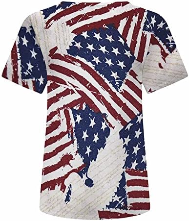 Majica za djevojčice s kratkim rukavima s kratkim rukavima američka zastava grafički gornji dio za marendu za žene Američki