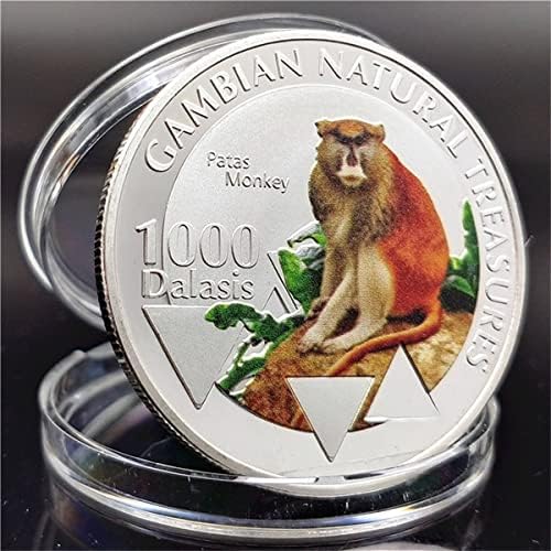 Životinjski novčić Kongo sretni Crveni majmunski oceanski poklon Komemorativni medalja od kovanice za obrt srebrne kovanice