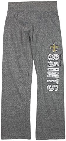 Outerstuff NFL Big Girls Youth Heathered Grey Fashion Lounge hlače, New Orleans Saints, Srednje 7-8