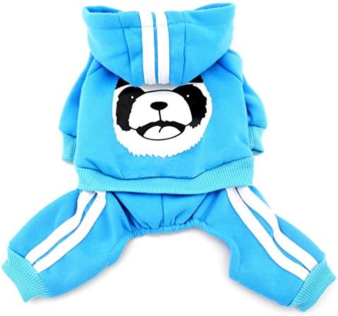 Smalllee_Lucky_store debela topla panda kapuljača dukserica pasa kombinezoni runa, plava, srednja